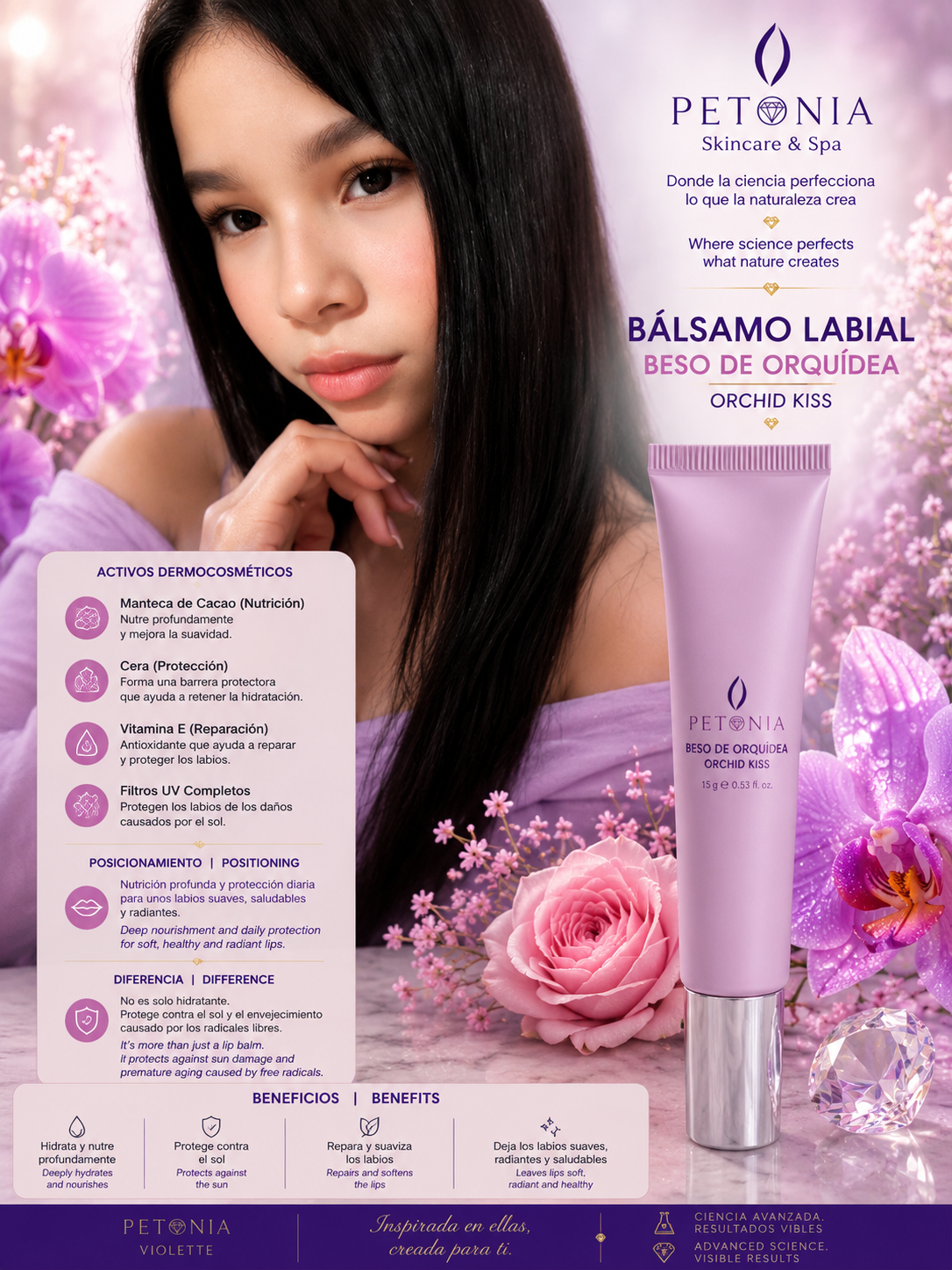 Beso de Orquídea | Bálsamo Labial Nutritivo