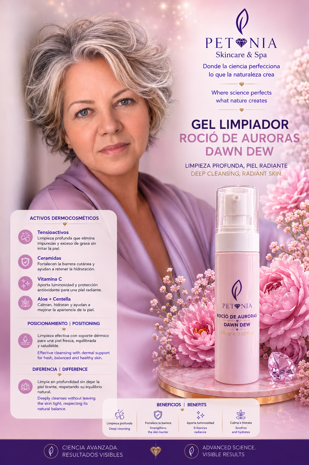 Rocío de Auroras | Gel Limpiador Facial con Vitamina C | Dawn Dew™ Facial Cleanser