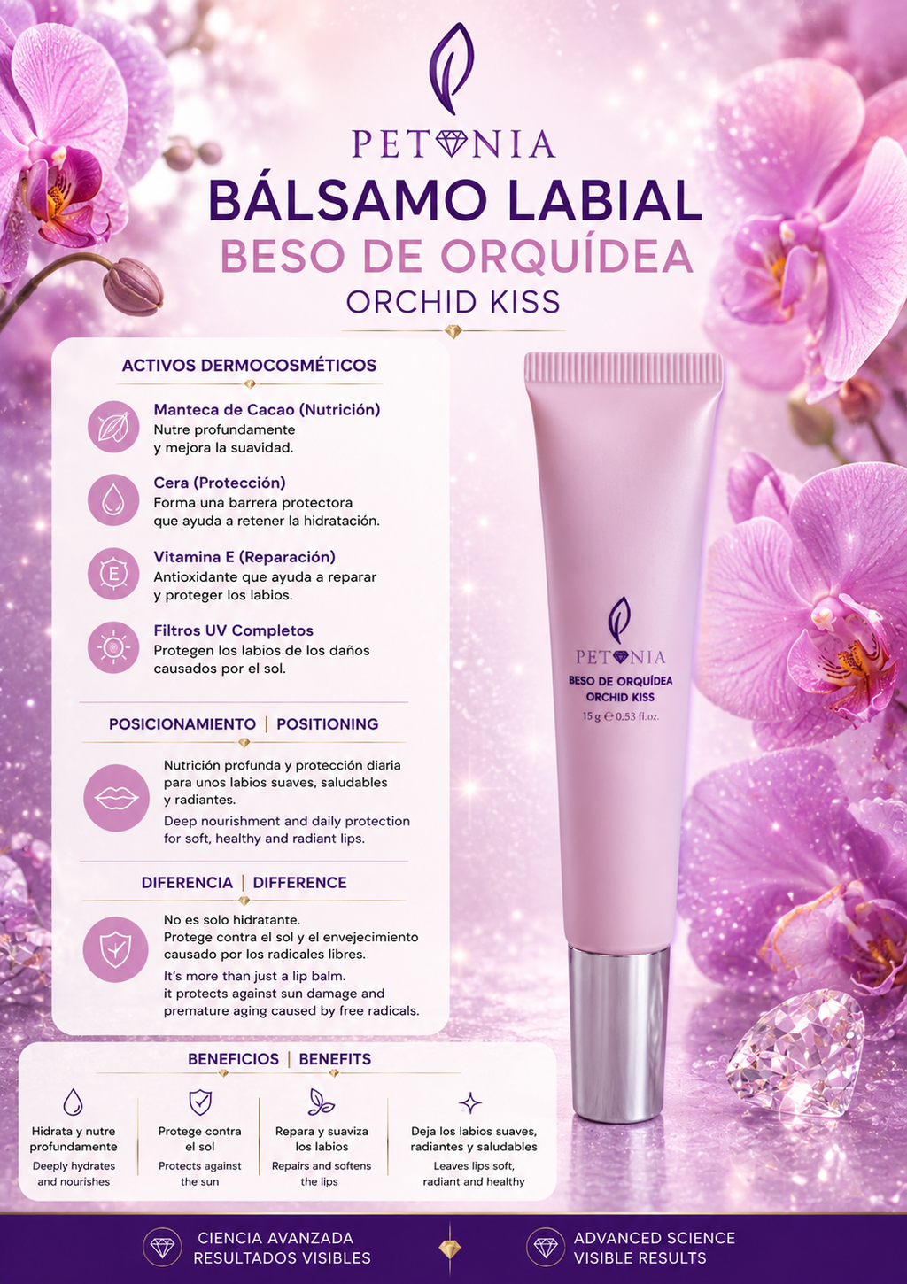 Beso de Orquídea | Bálsamo Labial Nutritivo