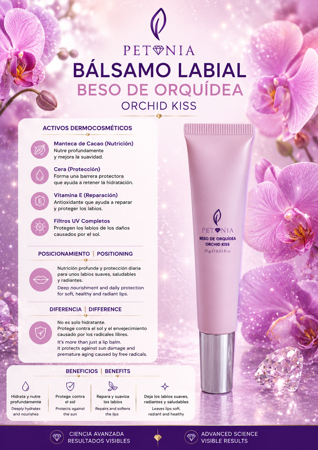 Beso de Orquídea | Bálsamo Labial Nutritivo